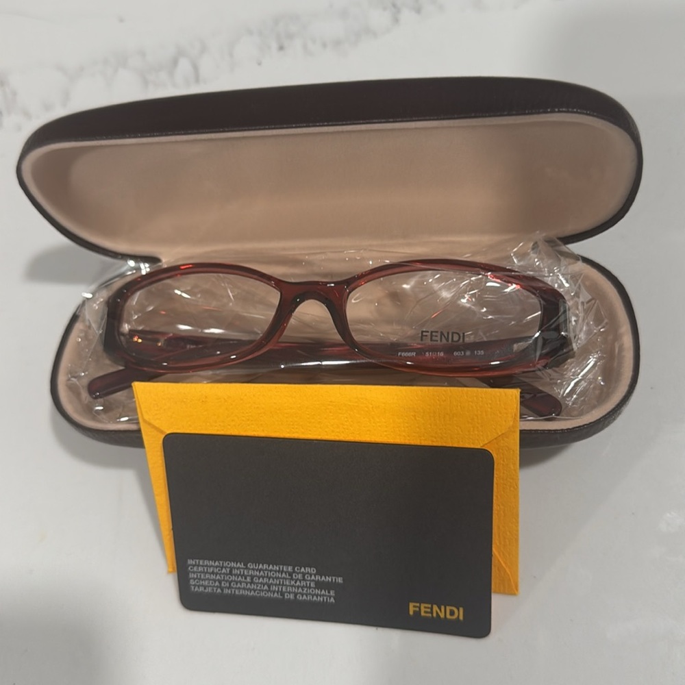 FENDI Eyeglass Frames F666R 603 Womens Burgundy 51x16x135, with unbranded case - Picture 11 of 11